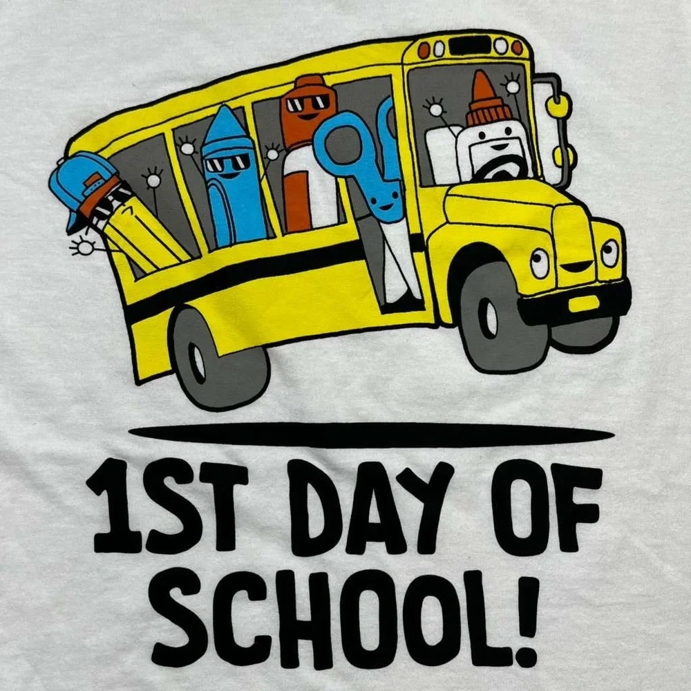 The Children’s Place Boys 1st Day Of School Short Sleeve Graphic Tee Large White